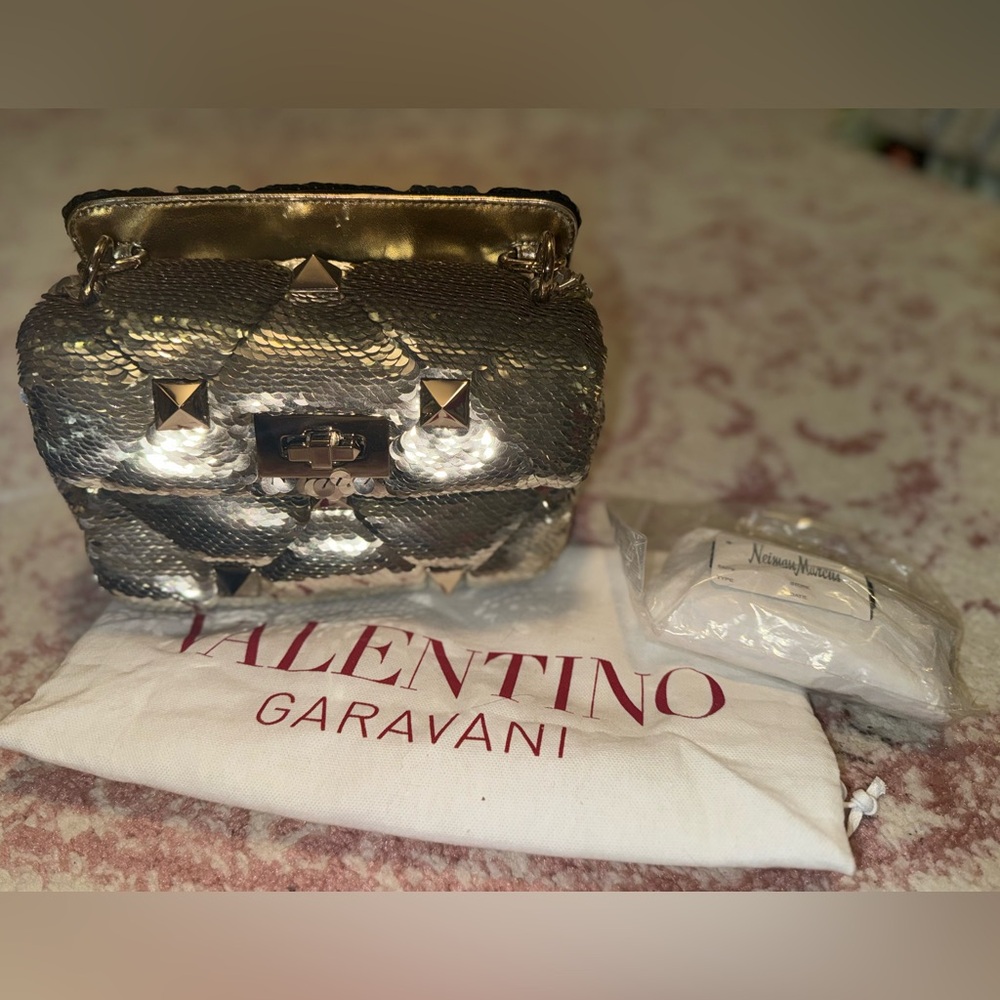 Valentino Roman Stud Bag in Platino